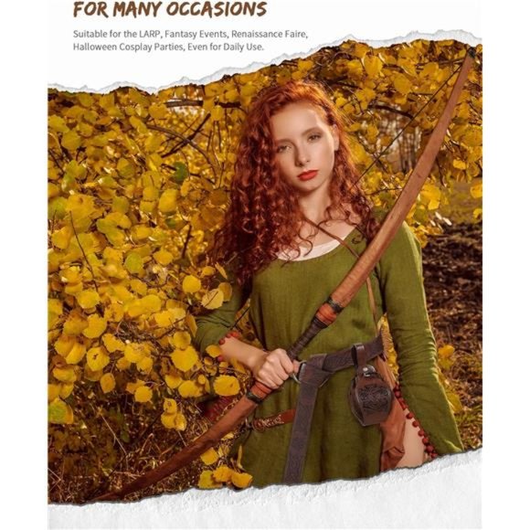 2 Pcs Medieval Viking Belt Leather Belt Pouch Renaissance Leather Belt Medieval - Picture 5 of 6